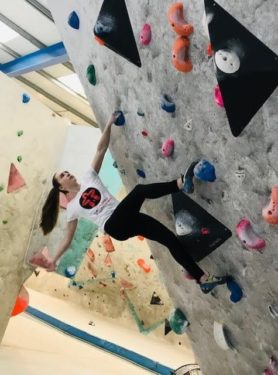 Thea Cameron climbing wall