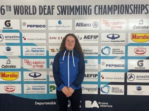 Lucy at the world deaf swimming championship