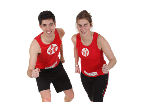 Red Running Vest with white RGF logo in centre