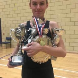 Martin with all his Trampolining medals