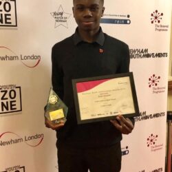 Dylan with his Youth Achievement Award for Sports