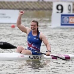 Emma winning canoeing event