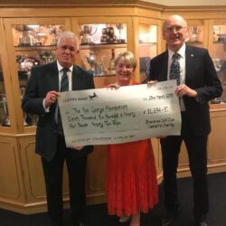 John O'Connor presenting cheque