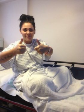 Kate showing thumbs up sign