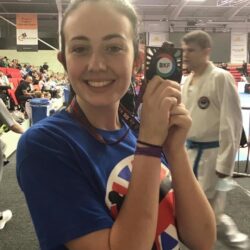 Becca with her British Karate bronze medal