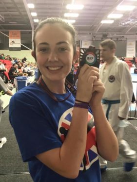 Becca with her British Karate bronze medal