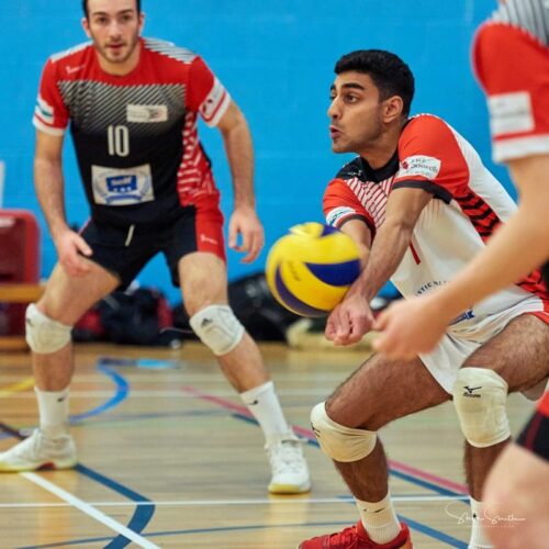 Ali Ahmed playing volleyball