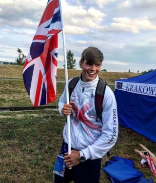 Kurt's holding the British flag