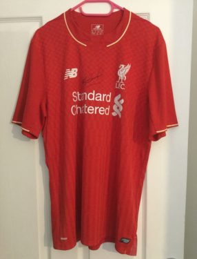 Steve Gerrard signed Liverpool shirt