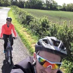 Adam and Emily cycling