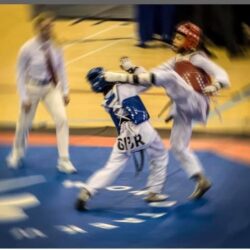 Jamie McIntosh in Taekwondo action