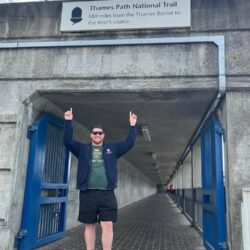 Glen completing his Thames path challenge.